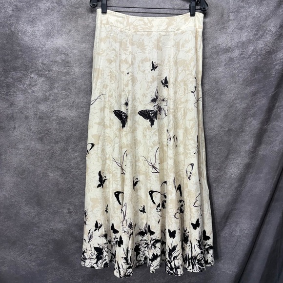 Soft Surroundings Dresses & Skirts - Soft Surroundings Spring Fever Butterfly Maxi Skirt Size S Cream Fairy Whimsical